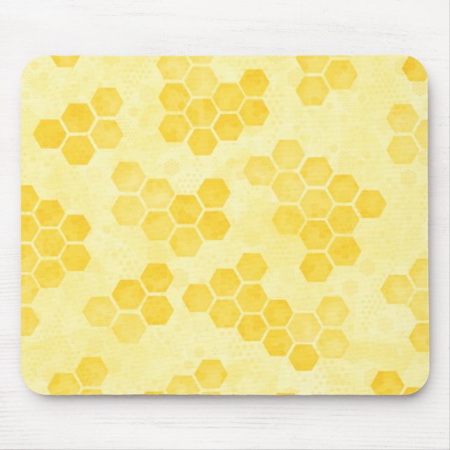 Tapis De Souris Pastel Yellow Honeycomb Motif (Devant)