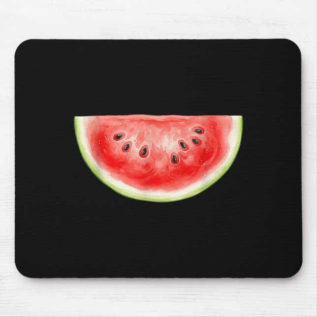 Tapis De Souris Pastèque Été Aquarelle Fruit Tranches Juteux (Devant)