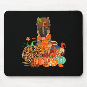Tapis De Souris Pasteur Allemand De Thanksgiving Avec La Poussette