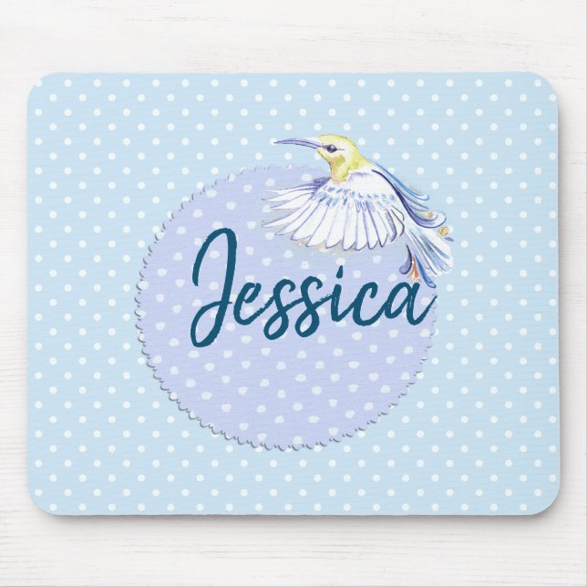 Tapis De Souris Patch de colibri sur Pois (Devant)