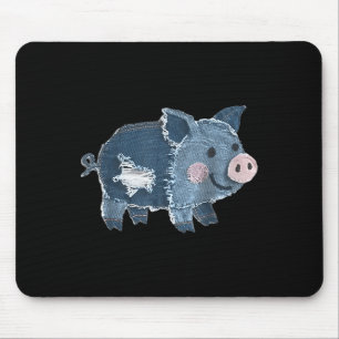 Tapis De Souris Patch en denim rétro imprimé animal G artistique