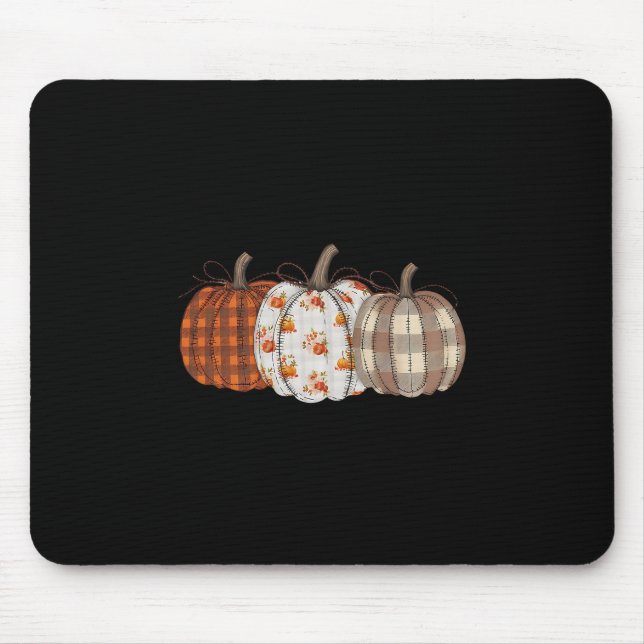 Tapis De Souris Patchwork de la saison des citrouilles Thanksgivin (Devant)