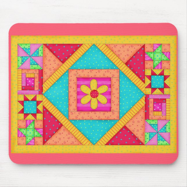 Tapis De Souris Patchwork Quilt Art Mousepad (Devant)