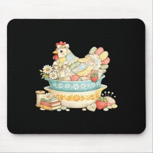 Tapis De Souris Patchwork vintage poule quilted poule pyrex