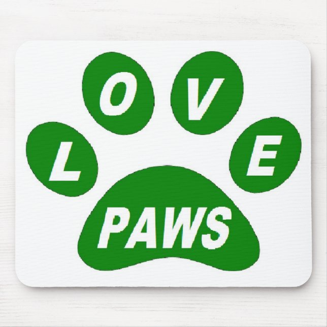Tapis De Souris Pâtes d'amour Mousepad sur pattes vert (Devant)