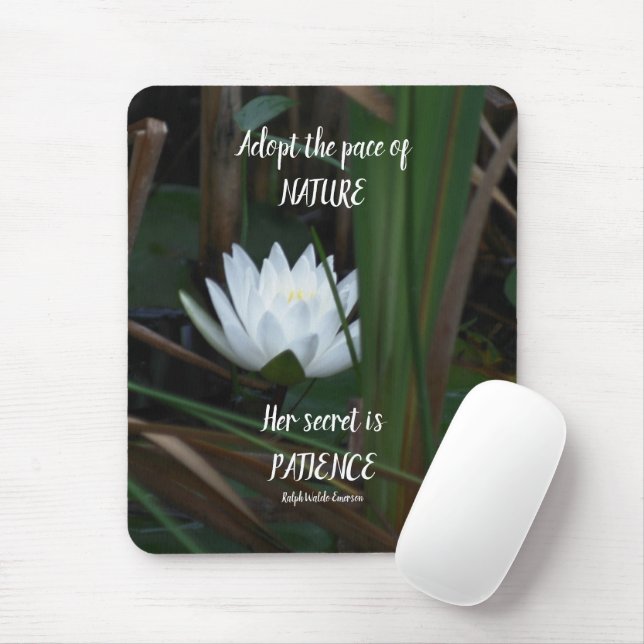 Tapis De Souris Patience Emerson Citation Inspirationnelle Lotus (Avec souris)