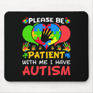 Tapis De Souris Patient Moi Coeur Colorful Puzzle J'Ai Autisme Awa