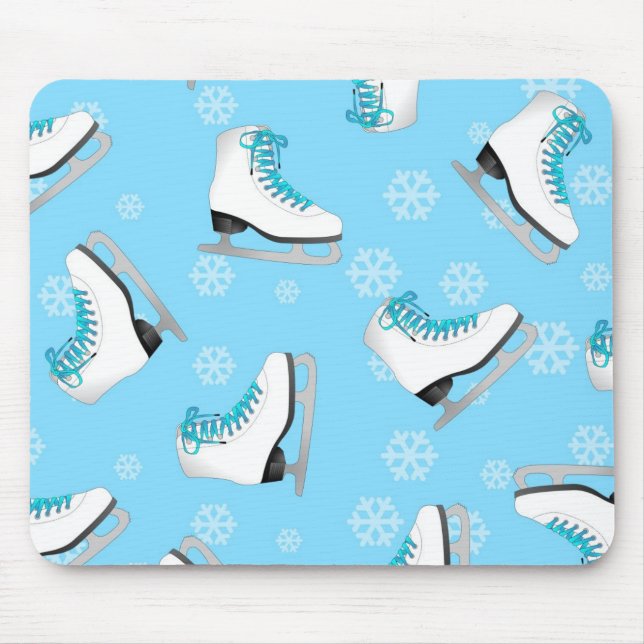 Tapis De Souris Patinage artistique - patins de glace bleus avec (Devant)