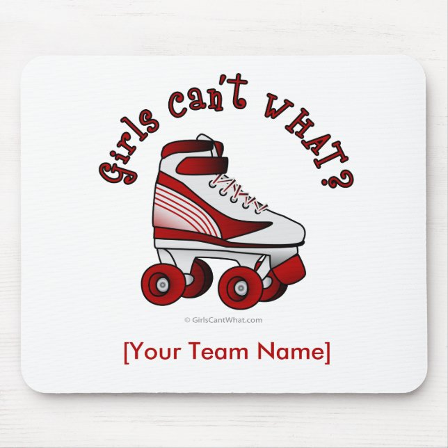 Tapis De Souris Patinage de Roller Derby - Rouge (Devant)