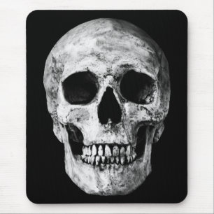 Tapis De Souris Patiné vieux crâne - noir et blanc