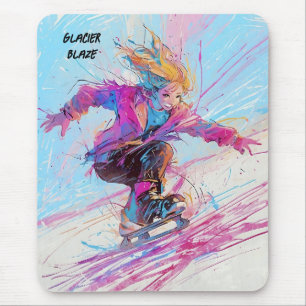 Tapis De Souris patineur de glace d'anime Abstrait