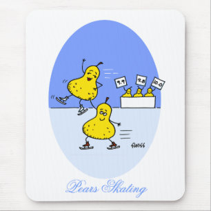 Tapis De Souris Patineurs de glace de patinage de poires de bande