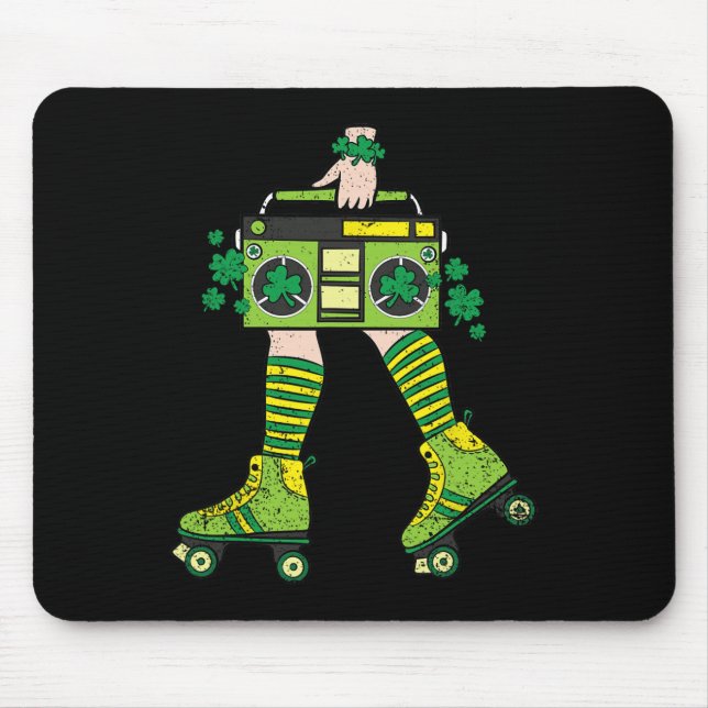 Tapis De Souris Patineuse fille Jour de la Saint Patrick Roller Sh (Devant)