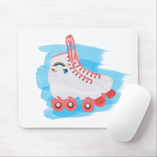 Tapis De Souris Patins à rouleaux avec éclaboussure d'aquarelle