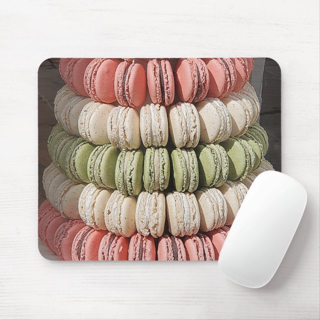 Tapis De Souris Pâtisserie Macaron Empilée (Avec souris)