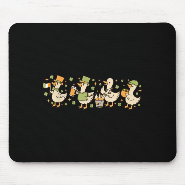 Tapis De Souris Patricks Day,funny Goose, Shamrock, Beer Gift Tee  (Devant)
