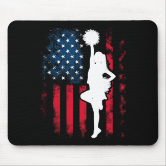 Tapis De Souris Patriotic Cheerleader Us Flag 4th Of July Cheerlea