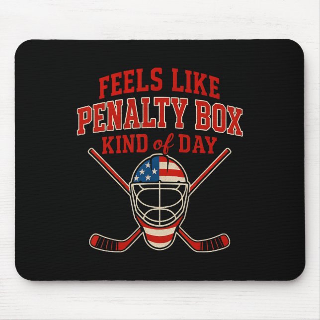 Tapis De Souris Patriotic Ice Hockey 4th Of July Flag Funny Hockey (Devant)