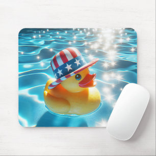 Tapis De Souris Patriotic Rubber Duck In Pool