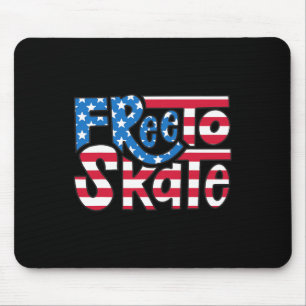 Tapis De Souris Patriotique 4 juillet Patineur Drapeau Américain L