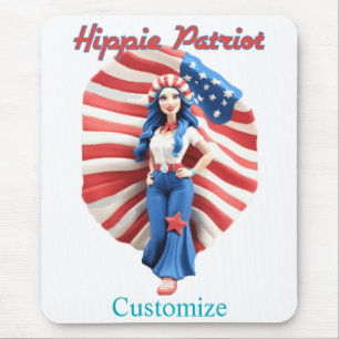 Tapis De Souris Patriotique hippie fille Thunder_Cove
