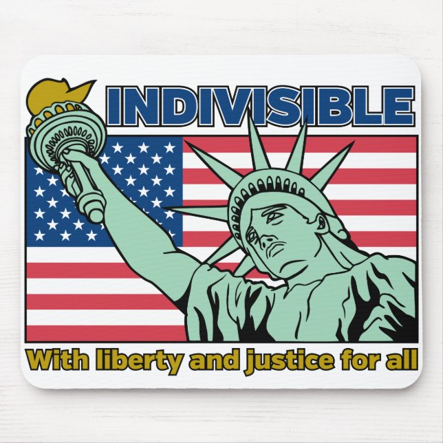 Tapis De Souris Patriotique-indivisible-Liberté et Justice pour to (Devant)