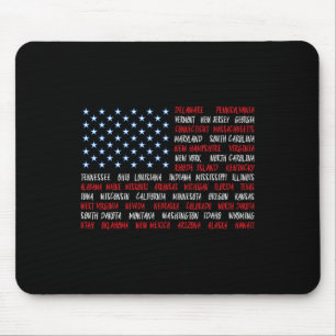 Tapis De Souris Patriotique Juillet 4 Usa American Flag Tous les 5