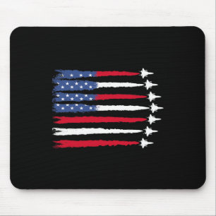 Tapis De Souris Patriotique Rouge Bleu Bleu Usa Drapeau Jets 4e