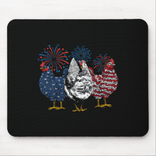 Tapis De Souris Patriotique Usa poulet 4 juillet fête de l'indépen