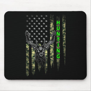 Tapis De Souris Patriotique Whitetail Buck Deer Chasse American Ca