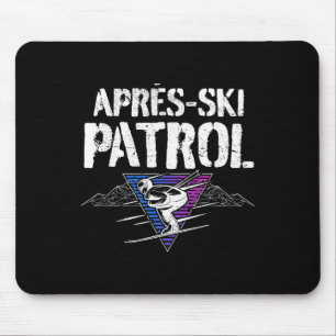 Tapis De Souris Patrouille de l'après-ski rétro des années 80 Vint