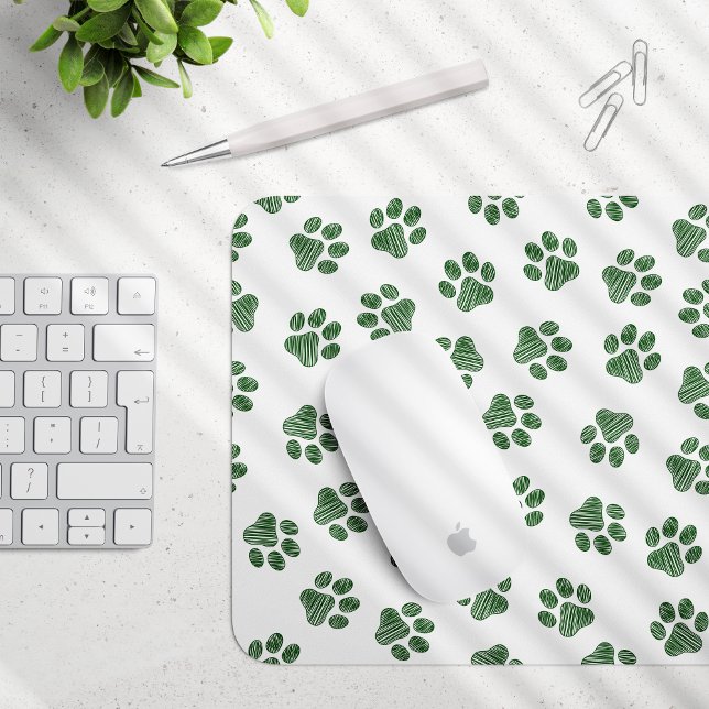 Tapis De Souris Patrouilles de Doodle, Paws de Chien, Paws Vertes (Créateur téléchargé)