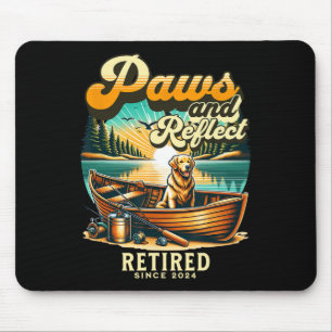 Tapis De Souris Patte de retriever doré à la retraite et pêche réf