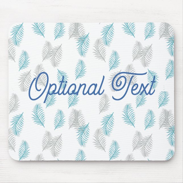 Tapis De Souris Pattern Blue & Gray Leaves (Devant)