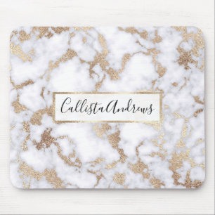 Tapis De Souris Pattern de Chic White Gold Foil