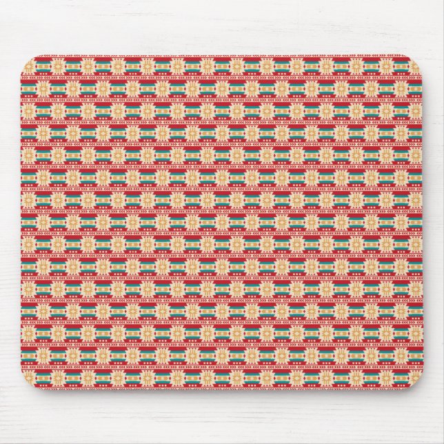 Tapis De Souris Pattern mexicain à Beige and Red (Devant)