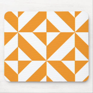 Tapis De Souris Patters de Burnt Orange Geometric Deco Cube