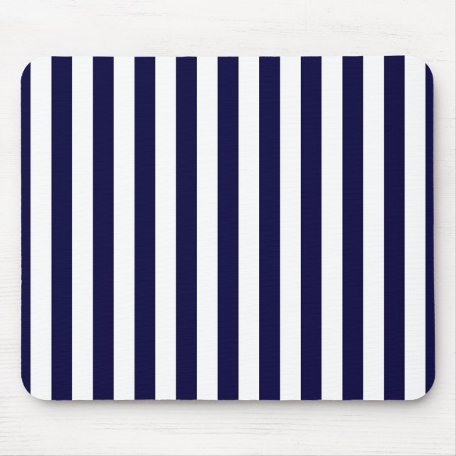 Tapis De Souris Patters de Classic Navy Blue et White Stripe (Devant)
