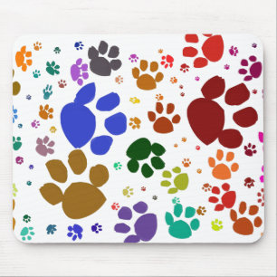 Tapis De Souris pattes colorées de chat