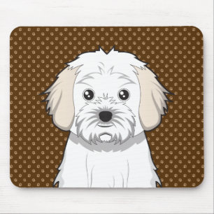 Tapis De Souris Pattes de bande dessinée de chien de Cavachon