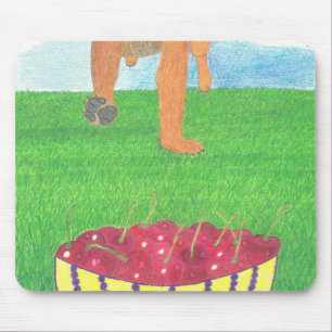 Tapis De Souris Pattes de chien et cerise
