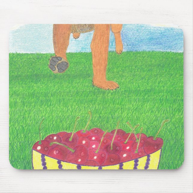 Tapis De Souris Pattes de chien et cerise (Devant)
