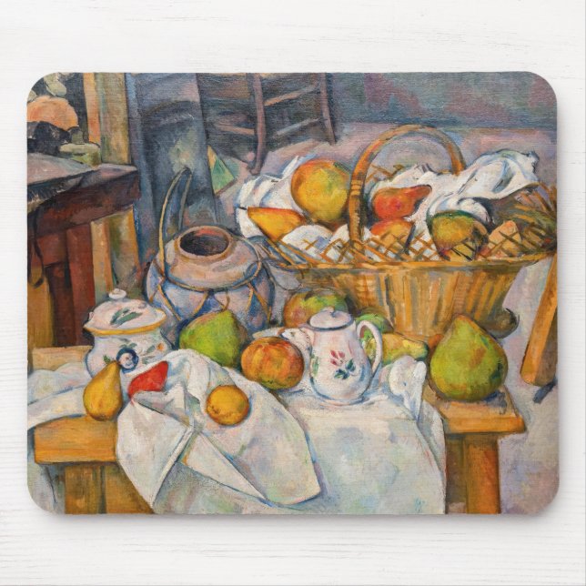 Tapis De Souris Paul Cezanne - Nature morte avec panier (Devant)