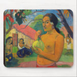 Tapis De Souris Paul Gauguin - Une femme tenant un fruit<br><div class="desc">Femme tenant un fruit / Où vas-tu ? / Eu Haere Ia Oe - Paul Gauguin,  Huile sur toile,  1893</div>