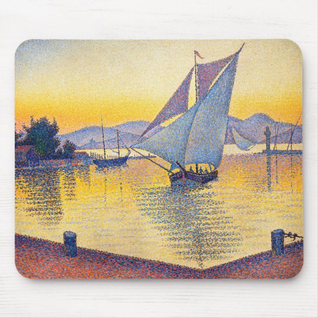 Tapis De Souris Paul Signac - Le Port au coucher du soleil, Opus 2 (Devant)