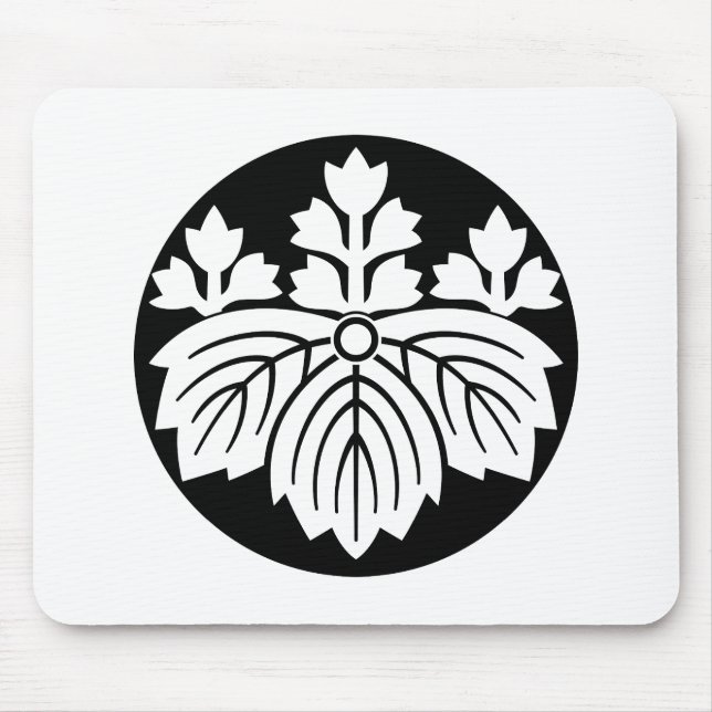 Tapis De Souris Paulownia à feuilles pointues avec 53 fleurs dans  (Devant)