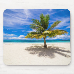 Tapis De Souris Paume sur la plage blanche de sable