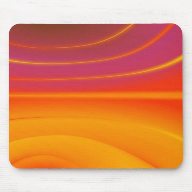 Tapis De Souris pavé abstrait de souris orange vagues (Devant)