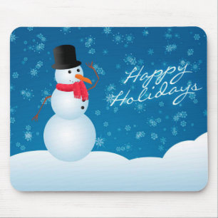 Tapis De Souris Pavé de la souris de Noël/Joyeux bonhomme de neige