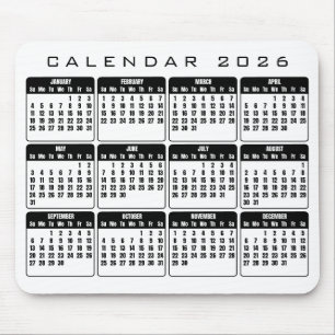 Tapis De Souris Pavé de souris Calendrier 2026